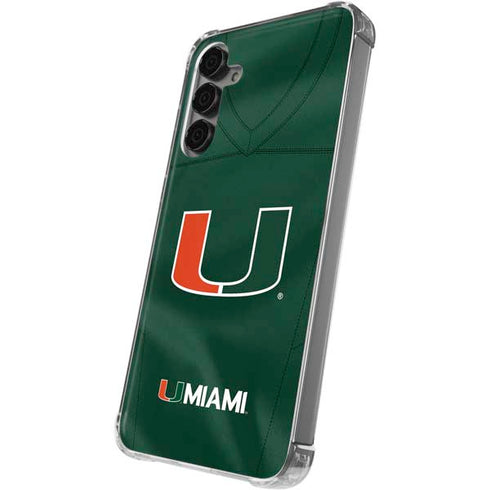 University of Miami Green Jersey Galaxy S24 Plus Clear Case